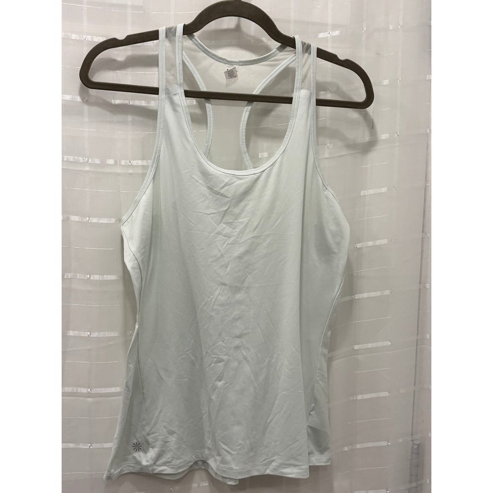 Athleta Womens Mint Green Mesh Back Racerback Athletic Tank Top Size M